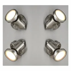 Verpax Plafonnier, Spot de plafond, Applique murale, Spot mural Luminaires Globo Lighting Nickel mat, 4 lumières