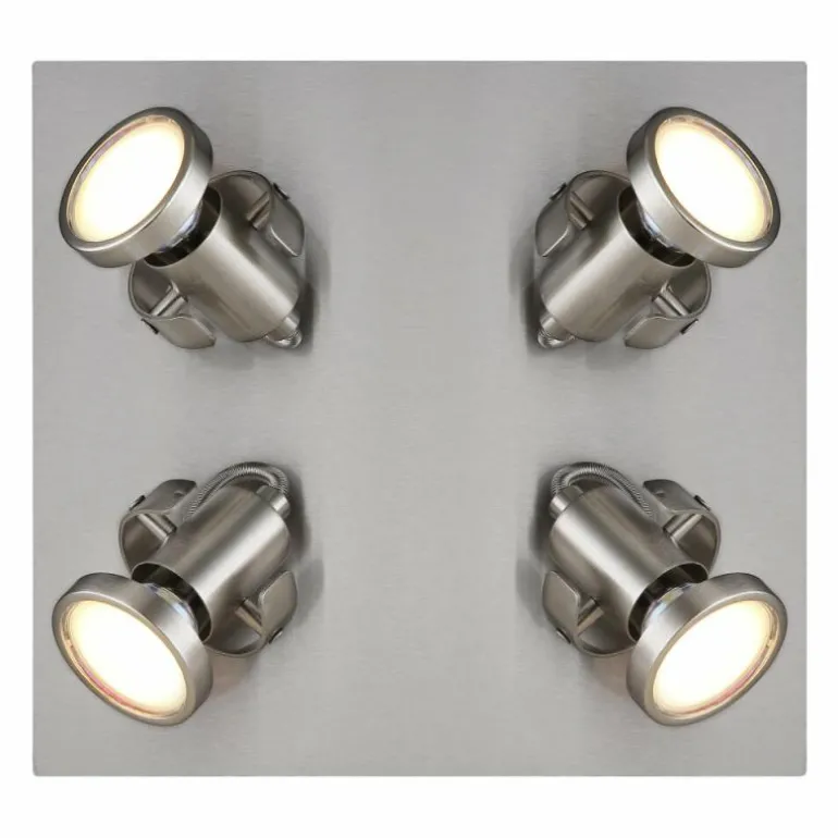 Verpax Plafonnier, Spot de plafond, Applique murale, Spot mural Luminaires Globo Lighting Nickel mat, 4 lumières