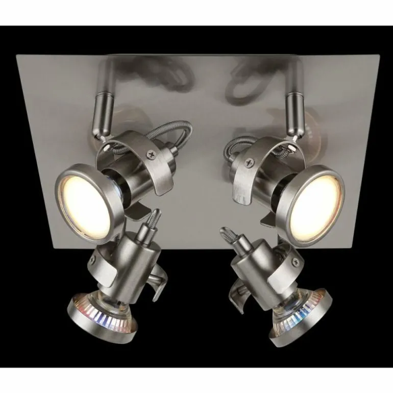 Verpax Plafonnier, Spot de plafond, Applique murale, Spot mural Luminaires Globo Lighting Nickel mat, 4 lumières