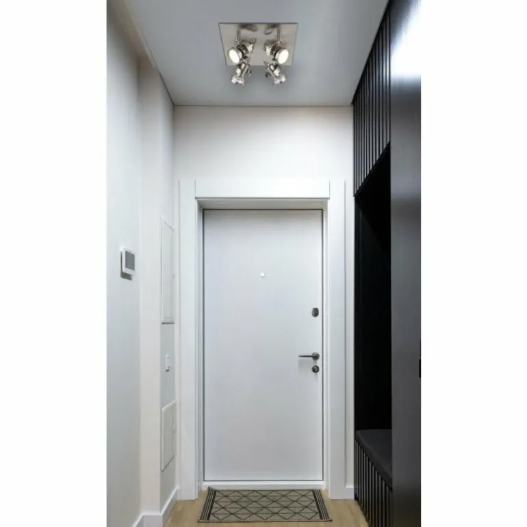 Verpax Plafonnier, Spot de plafond, Applique murale, Spot mural Luminaires Globo Lighting Nickel mat, 4 lumières