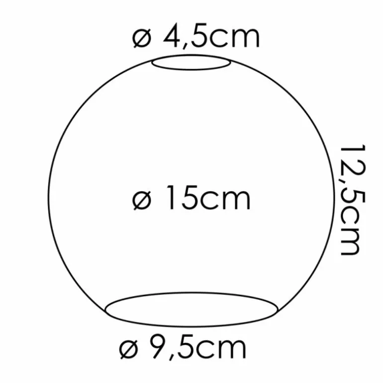 verre de rechange 15 cm Koyoto Chrome, Clair, Fumé