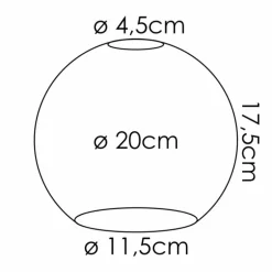 verre de rechange 20 cm Koyoto Ambre, Clair