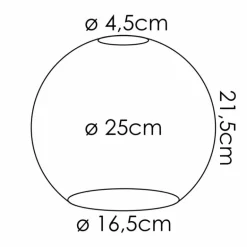 verre de rechange 25 cm Koyoto Or, Clair