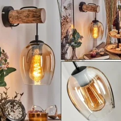 Vevino Applique murale Écru, Noir, 1 lumière