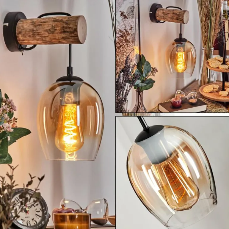 Vevino Applique murale Écru, Noir, 1 lumière