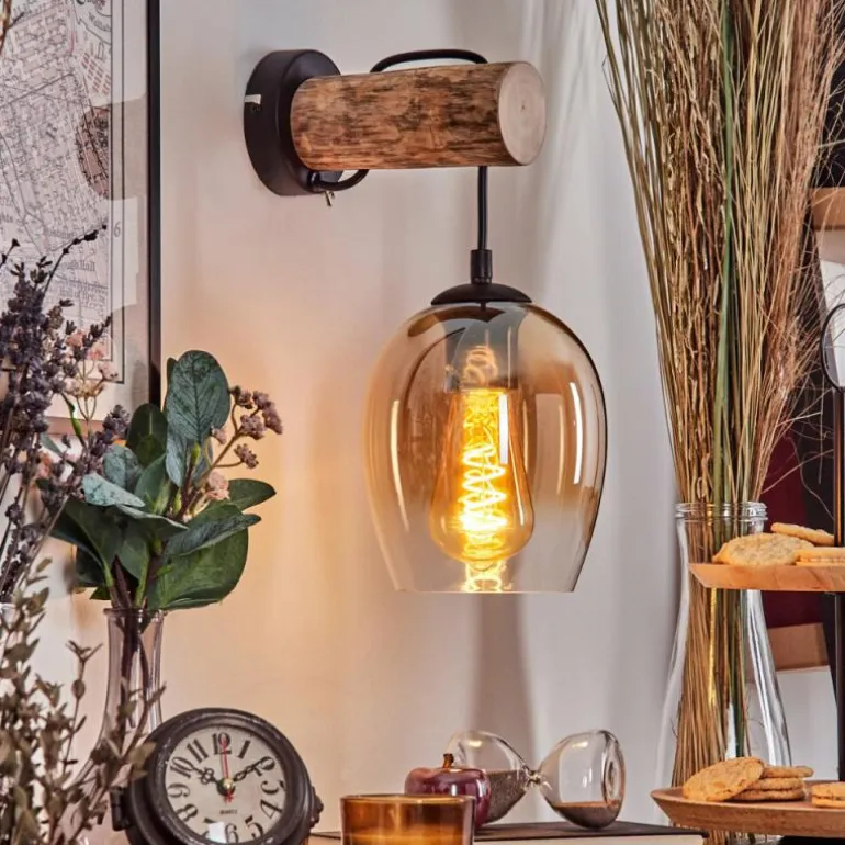 Vevino Applique murale Écru, Noir, 1 lumière