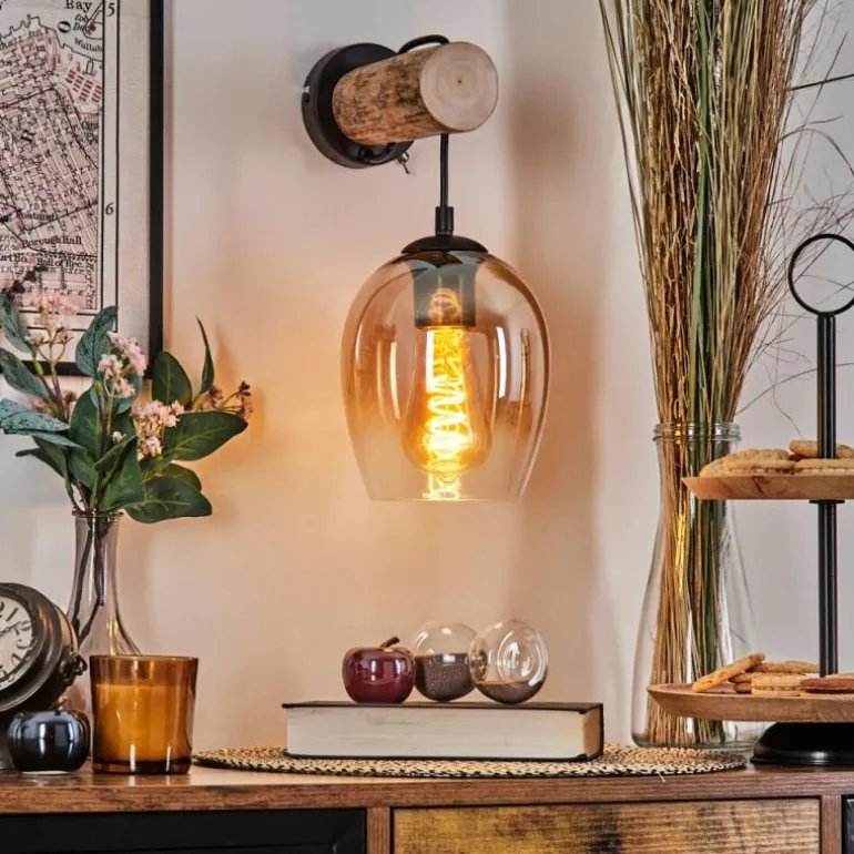 Vevino Applique murale Écru, Noir, 1 lumière