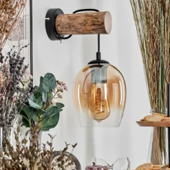 Vevino Applique murale Écru, Noir, 1 lumière