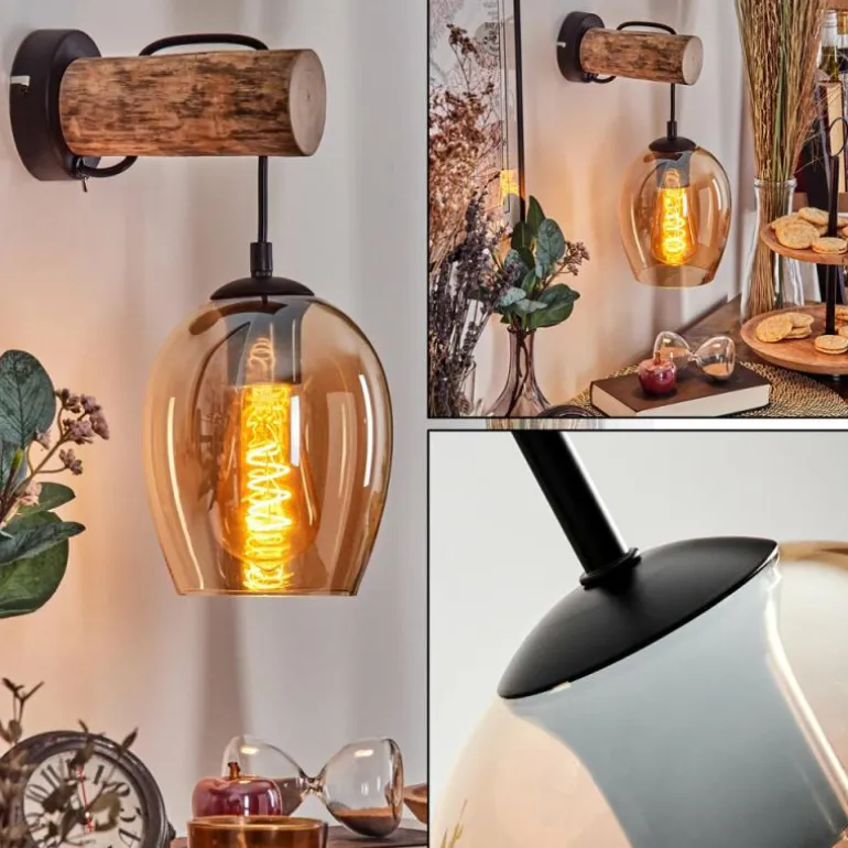 Vevino Applique murale Écru, Noir, 1 lumière