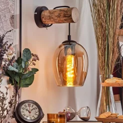 Vevino Applique murale Écru, Noir, 1 lumière