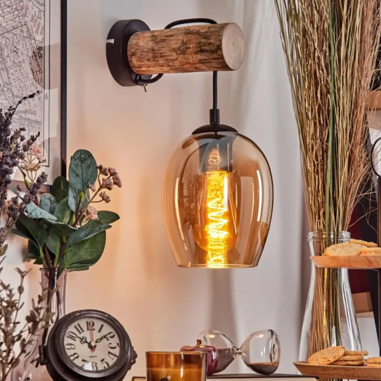 Vevino Applique murale Écru, Noir, 1 lumière