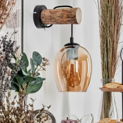 Vevino Applique murale Écru, Noir, 1 lumière