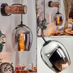 Vevino Applique murale Écru, Noir, 1 lumière