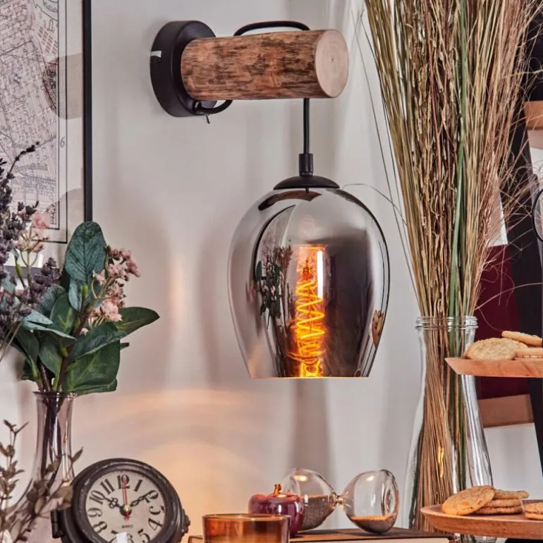 Vevino Applique murale Écru, Noir, 1 lumière