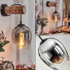 Vevino Applique murale, Spot mural Écru, Noir, 1 lumière