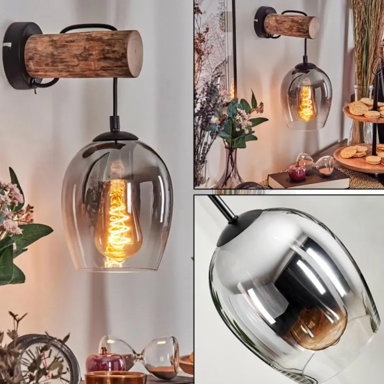 Vevino Applique murale, Spot mural Écru, Noir, 1 lumière