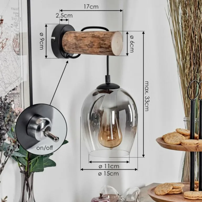 Vevino Applique murale, Spot mural Écru, Noir, 1 lumière