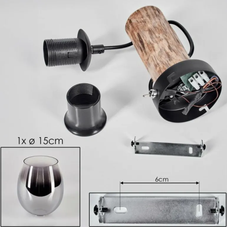 Vevino Applique murale, Spot mural Écru, Noir, 1 lumière