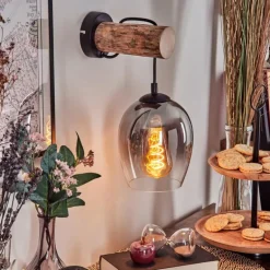 Vevino Applique murale, Spot mural Écru, Noir, 1 lumière