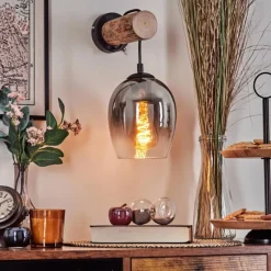 Vevino Applique murale, Spot mural Écru, Noir, 1 lumière