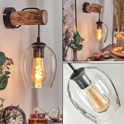 Vevino Applique murale, Spot mural Écru, Noir, 1 lumière