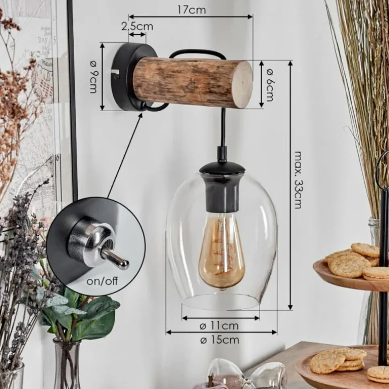 Vevino Applique murale, Spot mural Écru, Noir, 1 lumière