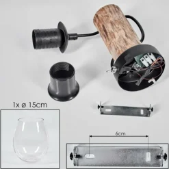 Vevino Applique murale, Spot mural Écru, Noir, 1 lumière