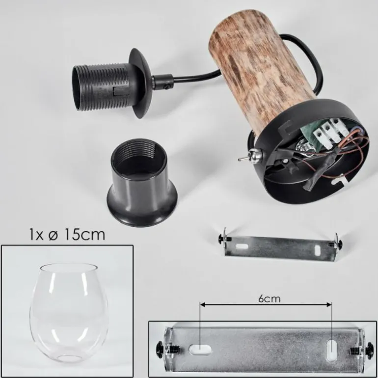 Vevino Applique murale, Spot mural Écru, Noir, 1 lumière