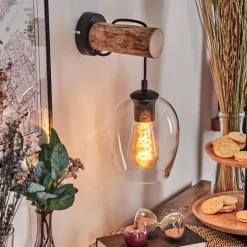 Vevino Applique murale, Spot mural Écru, Noir, 1 lumière