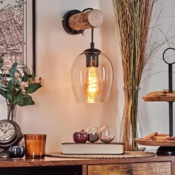 Vevino Applique murale, Spot mural Écru, Noir, 1 lumière