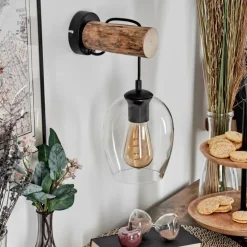 Vevino Applique murale, Spot mural Écru, Noir, 1 lumière