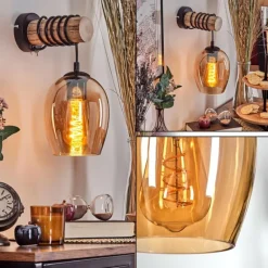 Vevino Boule lumineuse, Applique murale Écru, Noir, 1 lumière