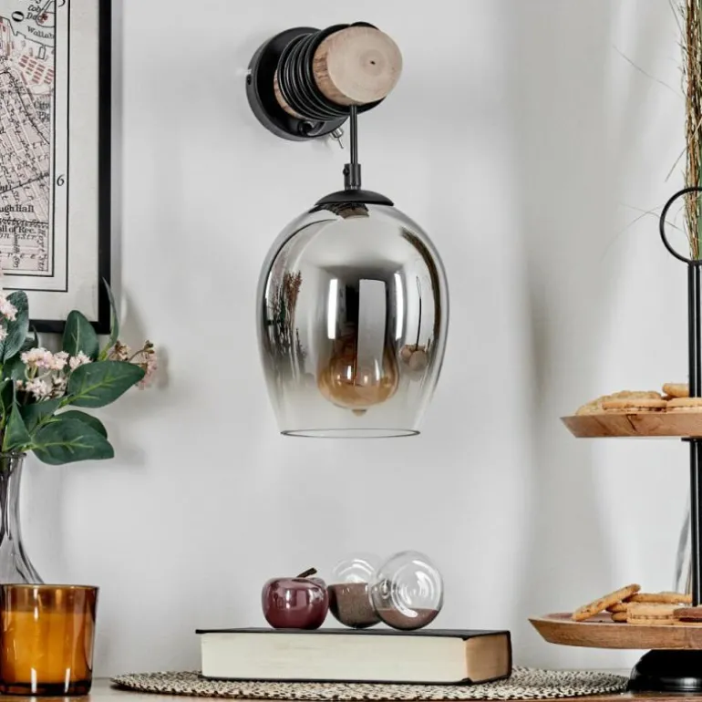 Vevino Boule lumineuse, Applique murale Écru, Noir, 1 lumière