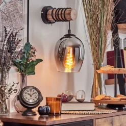 Vevino Boule lumineuse, Applique murale Écru, Noir, 1 lumière