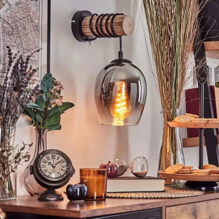 Vevino Boule lumineuse, Applique murale Écru, Noir, 1 lumière