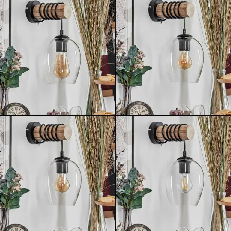 Vevino Boule lumineuse, Applique murale Écru, Noir, 1 lumière