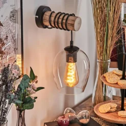 Vevino Boule lumineuse, Applique murale Écru, Noir, 1 lumière