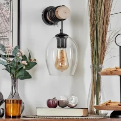 Vevino Boule lumineuse, Applique murale Écru, Noir, 1 lumière