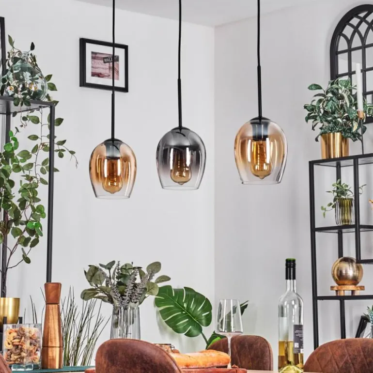 Vevino Suspension Ambre, Clair, Fumé, 3 lumières