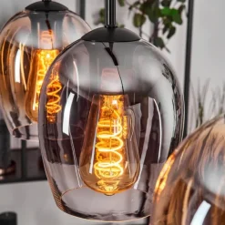 Vevino Suspension Ambre, Clair, Fumé, 3 lumières