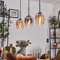Vevino Suspension Ambre, Clair, Fumé, 3 lumières