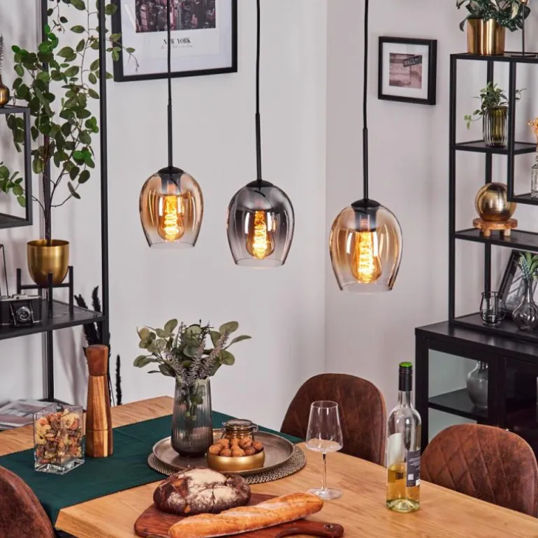 Vevino Suspension Ambre, Clair, Fumé, 3 lumières