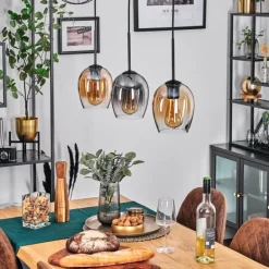Vevino Suspension Ambre, Clair, Fumé, 3 lumières