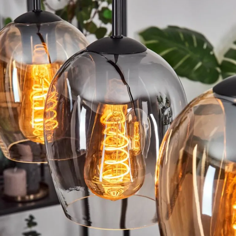 Vevino Suspension Ambre, Clair, Fumé, 5 lumières