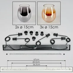 Vevino Suspension Ambre, Clair, Fumé, 5 lumières