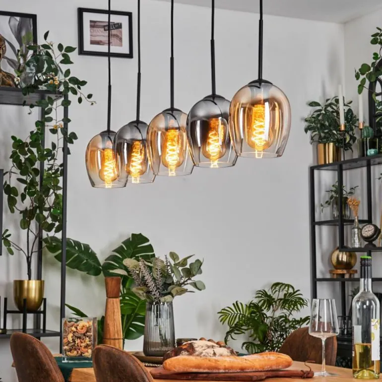 Vevino Suspension Ambre, Clair, Fumé, 5 lumières