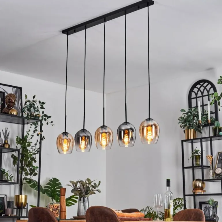 Vevino Suspension Ambre, Clair, Fumé, 5 lumières
