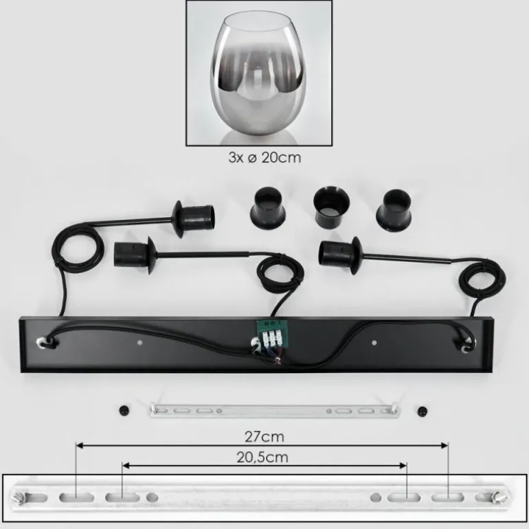 Vevino Suspension Clair, Fumé, 3 lumières