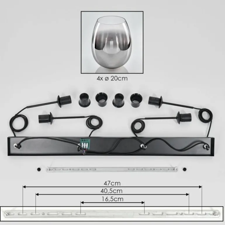 Vevino Suspension Clair, Fumé, 4 lumières