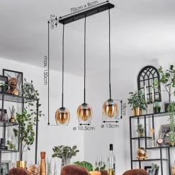 Vevino Suspension Noir, 3 lumières